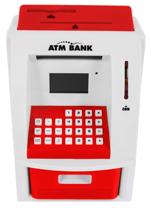 LK-G907 bankomat skarbonka czerwona przód