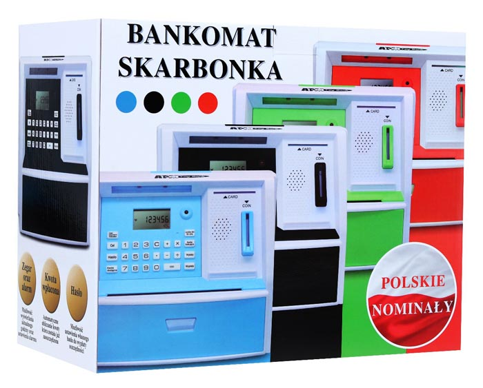 LK-G973 bankomat skarbonka czerwona pudełko
