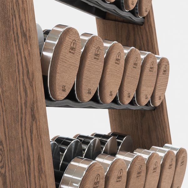 nohrd dumbbells vintage rack